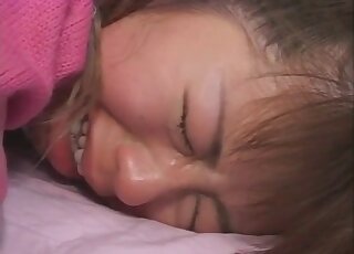 Japanese teen cries while getting impaled by hard dog dick