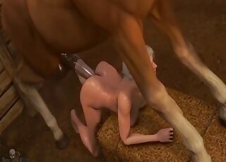 Ciri sweating bullets as Roach fucks her attractive pussy