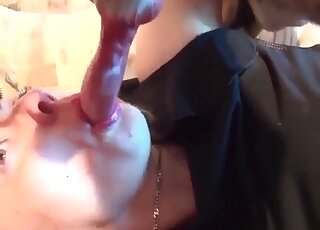 Filthy MILF in heels likes getting pussy fucked by her dog from behind