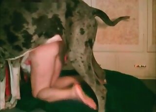 Trained dog likes fucking needy snatch of a relaxed mature vixen