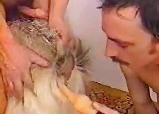 Incredible pussy licking with a guy that has a creepy mustache